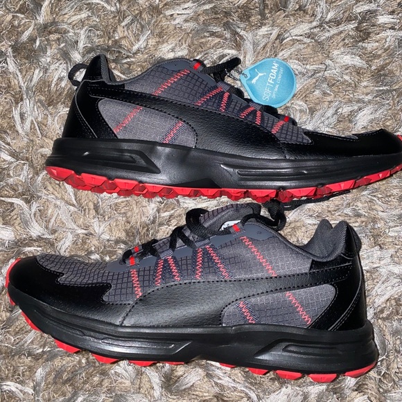 puma soft foam red shoes
